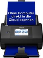 "Epson WorkForce ES-580W" skeneris, dokumentų skeneris (skenuoja be kompiuterio, 35 puslapiai arba 70 vaizdų per minutę, iki DIN A4, dvipusis skenavimas vienu perėjimu, automatinis lyginimas) Vienas dydis