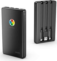 "iDiskk" 1 TB "MFi" sertifikuotas "3-in-1 Lightning" kietasis diskas "iPhone", įmontuoti 3 kabeliai, USB-C kietasis diskas, skirtas C tipo įrenginiams, veikia su naujausiais "iPhone"/"iPad/Mac/PC ir USB-C telefonais (juodas)