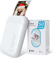 "Liene" mini nuotraukų spausdintuvas išmaniesiems telefonams (5 x 7,6 cm) - su 50 lapų cinko fotopopieriaus su lipniu pagrindu, 300 DPI "Bluetooth" momentinis spausdintuvas, suderinamas su "iOS" ir "Android" išmaniaisiais telefonais, integruotas