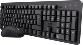 "Trust Ymo II Quiet Keyboard Mouse Set" belaidis vokiškas QWERTZ išdėstymas, plokšti klavišai, atsparūs purslams, dvipusė belaidė pelė 800-1600 DPI, vienas USB imtuvas, skirta PC, kompiuteriui, nešiojamajam kompiuteriui, Mac