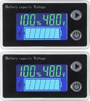 2PCS akumuliatoriaus talpos monitorius 10-100V matuoklis voltmetras su temperatūros ekranu Skaitmeninis universalus akumuliatoriaus talpos testeris Switch Meter Meter Meter 12V 24V 36V 48V LCD ekranas