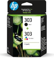 HP 303 (3YM92AE) 2x originalios spausdintuvo kasetės (1 pakuotė), skirtos HP ENVY 6200, 7100, 7134, 7220e, 7221e, 7224e, 7800, 7900e Tango spausdintuvui, juodos spalvos - 1x 200 puslapių, trispalvės - 1x 165 puslapiai