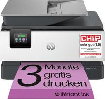 HP OfficeJet Pro 9120e daugiafunkcinis spausdintuvas, 30 € pinigų grąžinimas, 3 mėn. nemokamas spausdinimas su HP momentiniu rašalu, HP+, spausdintuvas, skeneris, kopijavimo aparatas, faksas, WLAN, LAN, dvipusis spausdinimas, "Airprint", pilka/balta