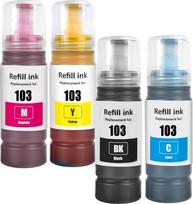 LAIPENG 103 rašalas, suderinamas su Epson 103, skirtas L1110 L1200 L1210 L1250 L3100 L3101 L3110 L3111 L3116 L3150 L3151 L3156 L3160 L322 000 L3 250 L3251 L3256 L3260 L3266 spausdintuvui 4 pakuotės (BK/C/M/Y)