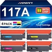 NOGIVY 117A toneris su lustu, suderinamas su HP 117A tonerių rinkiniu, skirtu HP spalvoto lazerinio daugiafunkcinio įrenginio 179fwg 178nw 178nwg 179fnw 150nw 150a 150w W2070A W2071A W2072A W2073A toneriui (juodas žydras geltonas, purpurinis, 4 vnt.)