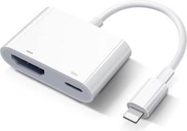 Skaitmeninis "Lightning" AV adapteris [Apple MFI sertifikuotas] "iPad" HDMI adapteris "Lightning" ir HDMI kabelis "Plug and Play", skirtas "iPhone 14/13/12/SE/11/XS/XR/X/8/7/iPad" ir televizoriaus/HDTV/monitoriaus/projektoriaus prijungimui