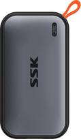 SSK 2 TB nešiojamasis išorinis NVME SSD diskas, iki 1050MB/s, ypatinga duomenų perdavimo sparta, USB 3.2 Gen 2 kietasis diskas, skirtas C tipo išmaniesiems telefonams, PS5, "Xbox", nešiojamiesiems kompiuteriams, "MacBook/Pro/Air" ir kt.