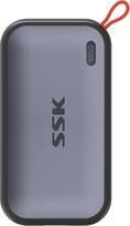 SSK 500GB nešiojamasis išorinis NVME SSD diskas, iki 1050MB/s, ypatinga duomenų perdavimo sparta, USB 3.2 Gen 2 kietojo kūno diskas, skirtas C tipo išmaniesiems telefonams, PS5, "Xbox", nešiojamiesiems kompiuteriams, "MacBook/Pro/Air" ir kt.