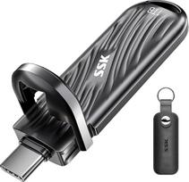 SSK USB 1 TB išorinis SSD diskas su iki 2000MB/s, C tipo išorinis kietasis diskas, kietasis diskas, USB 3.2 Gen 2X2 atminties kortelė iPhone15/16 Pro ProRes Mac/WTG/Android, cinko lydinys