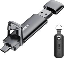 SSK USB C išorinis SSD diskas 512GB, iki 550MB/s itin greitas USB atminties diskas, dvigubas C tipo USB + A USB 3.2 Gen2 USB atminties kortelė "Android" telefonui, nešiojamajam kompiuteriui, planšetiniam kompiuteriui, "Mac" kompiuteriui