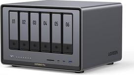 UGREEN NASync DXP6800 Pro 6 lizdų stalinis NAS, "Intel i5 1235u" 10 branduolių procesorius, 8GB DDR5 RAM, 128G SSD, 2 x 10GbE, 2*M.2 NVMe lizdai, 8K HDMI, 2*TBT4, tinklo saugykla (be disko)