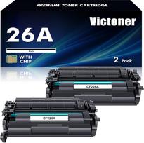 VICTONER 26A CF226A tonerio kasetė, suderinama su HP 26X CF226X Laserjet Pro MFP M426fdw M426fdn M426dw M402n M402dn M402dw M402dw M402d M402d M402 M426 serijos spausdintuvu, juoda, 2 vnt.