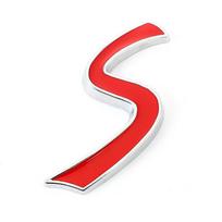 Automobilio lipdukas Emblema Auto S Logotipas Galinės bagažinės ženklelis Priekinės grotelių lipdukas MI-NI COOPER WORKS R50 R52 R53 R56 R57 Stiliui Badge Sticker raudona/sidabras