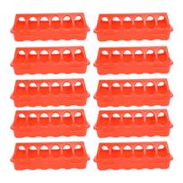 10 rinkinių apverčiamų viršutinių gaidžių lesyklų girdyklų plastikinių putpelių smulkių naminių paukščių lesinimo padėklų 12 lovelių indų