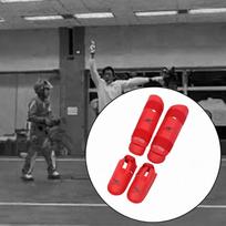 Kickbokso blauzdų apsaugos Karate kojų blauzdų ir pirštų įklotai imtynėms, Muay Thai, raudona