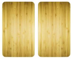 WOODEN LOOK stiklo apsauginės plokštelės viryklei - 2 vienetai, WENKO