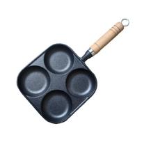Ketaus keturių skylių omleto ir kiaušinių keptuvė - nelipnus formelis hamburgeriams ir koldūnams Anti-leakage four-hole single pot