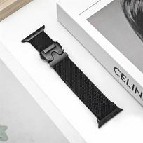 Milano apyrankė Apple Watch apyrankei Ultra 2 49mm 46mm 44mm 45mm 41mm 42mm 40mm 38mm kilpinė apyrankė iWatch Series S10 9 7 8 5 6 SE For iwatch S10 42mm juoda