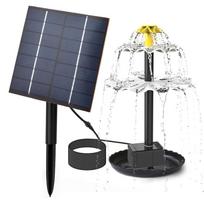 Solar Fountain Pump for Bird Bath with 9 Nozzles Solar Powered Water Fountain Pump for Garden Pond Pool Fish Tank Outdoor gray