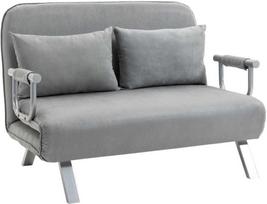 HOMCOM Dvivietė sofa-lova, reguliuojama sofa, iki 150 kg, šviesiai pilka