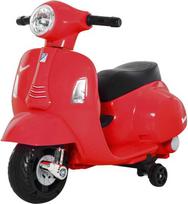 Homcom VESPA Vaikiškas elektrinis motociklas 18-36 mėn. 3 km/val. LED šviesa, Garsas PP plastikas- Raudona 66,5 x 38 x 52 cm