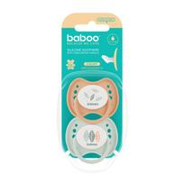 BABOO® Calmy silikoniniai ortodontiniai čiulptukai (2 vnt) su sterili. dėž., Peachy Keen, 0+ mėn