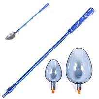 55 - 95cm Teleskopinė Aliuminio Masalo Mėtymo Lazda Rankena su 2 Masalo Šaukštais Masalo Mėtyklės Handle with spoons white
