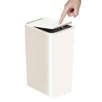Vonios šiukšliadėžė-10L Maža šiukšliadėžė su presuojamu dangčiu tualetui, miegamajam, svetainei – Plastikinė šiukšliadėžė su iššokančiu dangčiu AVE 1pc balta