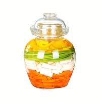 Stiklinis fermentacijos indas marinuotiems agurkams, tradicinis stiklinis fermentacijos indas su vandens užraktu, 1500 ml, puikiai tinka marinuotiems agurkams, kimči, raugintiems kopūstams ir vyno gamybai