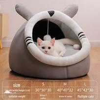 „Jaukus žieminis katės guolis: Pusiau uždaras dizainas visiems sezonams Small (Pet up to 7 lbs)