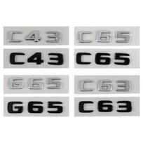 3D ABS Chromuotas Automobilio Galinio Bagažininko Raidžių Ženkliuko Lipdukas C63 C43 G65 Emblemos Logotipo Aksesuarai C43 juoda