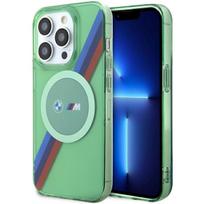 BMW BMHMP15LHDTN iPhone 15 Pro 6.1" green hard case M Tricolor Stripes MagSafe