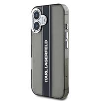 Karl Lagerfeld IML Stripe Logo Apple iPhone 16 dėklas telefonui juodos spalvos