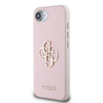 Guess PU Grained 4G Metal Logo Apple iPhone 16e dėklas telefonui rožinės spalvos