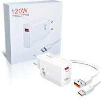 120 W 6 A USB telefono įkroviklis su duomenų kabeliu