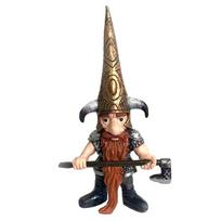 Naujas Kūrybingas Barzdotas Gnomų Riteris Su Pilnu Šalmu Laikantis Kardą Gnomų Karys Namų Dekoras, Lauko Sodo Statula Dervos Amato Ornamentas 6x4x18cm