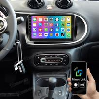 9 colių Android 13 GPS CarPlay Mercedes Benz Smart Forfour Fortwo 453 su galinio vaizdo kamera 2GB+32GB juoda