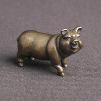 Miela varinė kiaulės figūrėlė, sėkmę nešanti gyvūno statulėlė, namų dekoras svetainei, ornamentas, antikvarinis žalvaris, biuro stalo dekoracija, miniatiūra