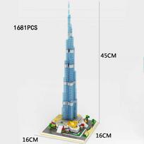 Visame pasaulyje žinoma moderni architektūra Mikro deimantinių blokelių Jungtiniai Arabų Emyratai Dubajus Burdž Chalifa bokštas Nano blokeliai Žaislinis statybinis blokelis