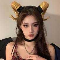 Dark Halloween Party Succubus Demon Horns Goat Horns Headband Cosplay Hair Accessories Horns Headband