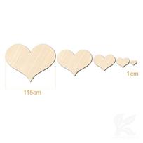 Medinė širdelė, medinės širdys, dydis 1-115cm, storis 3-6mm