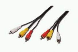 ASSMANN RCA connection kabelis, 3x RCA AV, 5.0m, AK-101030