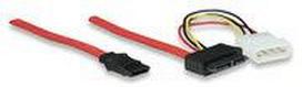 Manhattan Slimline 7+6 Pin SATA Male / 7 Pin SATA Male / 4 Pin 5 V , 308137