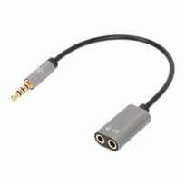 Manhattan 3.5mm 4pin M to 2x 3.5mm 3pin F AUDIO kabelis adapter 0.2m, 356107