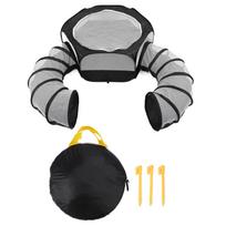 Small Animal Playpen with Tunnel Transparent Breathable Small Pet Cage Tent Foldable Portable Pet