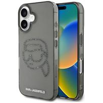 Karl Lagerfeld IML Rhinestones Karl Head iPhone 16 case, black