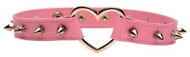 Master Series Spiked Heart Choker Pink