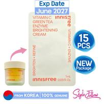 15pcs/15ml_[INNISFREE] Vitamin C Green Tea Enzyme Brightening Cream 1ml (Sample Sachet) 1ml X 15pcs (15ml) blue