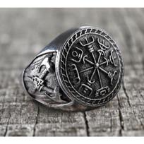 Vintage Viking Totem Double Axe Men's Ring Personalized Jewelry Gift No. 7