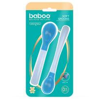 BABOO® šaukšteliai minkštu galiuku (2 vnt) Blue Haze, 4+ mėn
